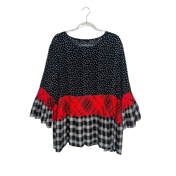 Calessa Tops - Calessa Tunic Top Size 3X Lightweight 3/4 Sleeves Pullover Dressy Office Boho